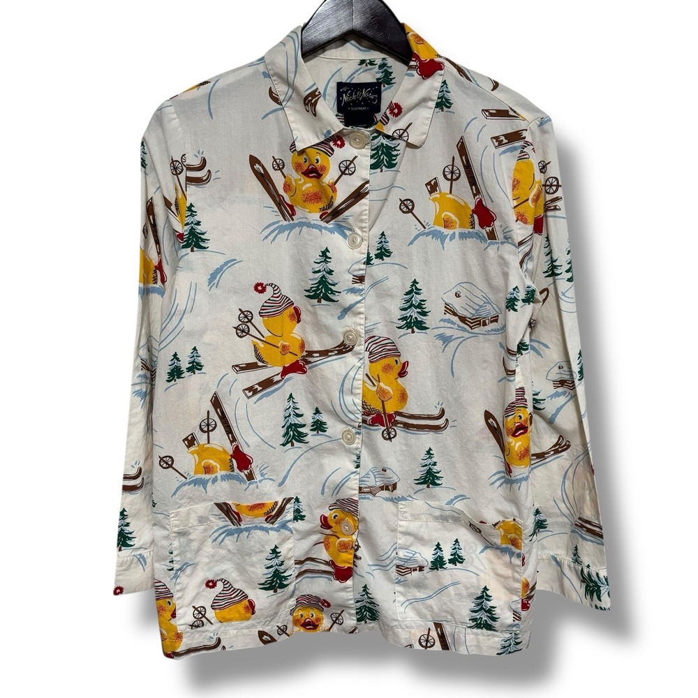 Nick & Nora Women's Pajama Top Sleep Shirt Sleepwear Size Medium 20.5 x 28